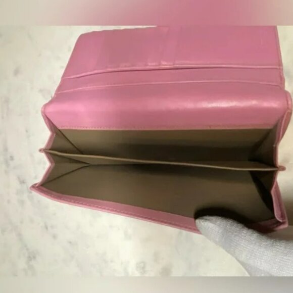 PINK Authentic Bottega Veneta Intrecciato Snap Long Wallet - Picture 4 of 10